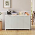 thumbnail image 3 of Ataucjin 55" Modern Fluted Sideboard Buffet Cabinet with Storage, Kitchen Buffet Cabinet Console Table Wood Coffee Bar Buffet Table with 4 Doors & Adjustable Shelves, Kitchen Cabinet Console Table, 3 of 8