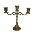 thumbnail image 2 of Metal Candle Holder Candelabra Crafts Decoration 3 Branch Bronze, as described, 2 of 7