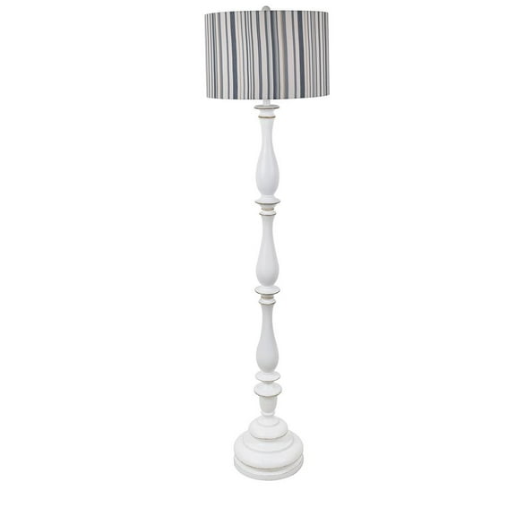 Evolution by Crestview Collection Maribelle Resin Floor Lamp in Distressed White