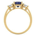 thumbnail image 4 of 1.5 ct Round Cut Simulated Blue Sapphire 3 Stone 18K Yellow Gold Womens Engagement Ring, 4 of 5