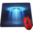 thumbnail image 1 of UFO Space Ship Blue Mouse Pad - Non-Slip Rubber Base, Square Gaming Mousepad, Ideal for Computer Home Office, Unique and Stylish, 1 of 6