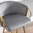 thumbnail image 5 of 26 Inch Velvet Dining Chairs, Modern Dining Chair with Golden Metal Legs, Simple Bar Stool Upholstered Dining Chairs, Accent Desk Chair Dining Room, Kitchen, Vanity, Living Room(Gray,Set of 2), 5 of 10