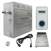 Steam Planet GH6VWP Superior Encore 6 kW Self-Draining Steam Bath Generator Kit & Vertical Digital Keypad & Drip Pan, White
