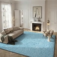 thumbnail image 3 of Safavieh Polar Abbot Solid Shag Area Rug, Light Turquoise, 8' x 8' Square, 3 of 10