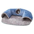 thumbnail image 3 of FashionCha 2 in 1 Cat Tunnel Bed Play Center Comfortable Hideout Interactive Toy Cat Tunnel blue M, 3 of 9