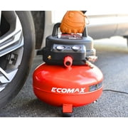 Ecomax 6 Gallon Portable Pancake Air Compressor, 150 PSI 1.0 HP Oil-Free Electric for Home Garage & Shop