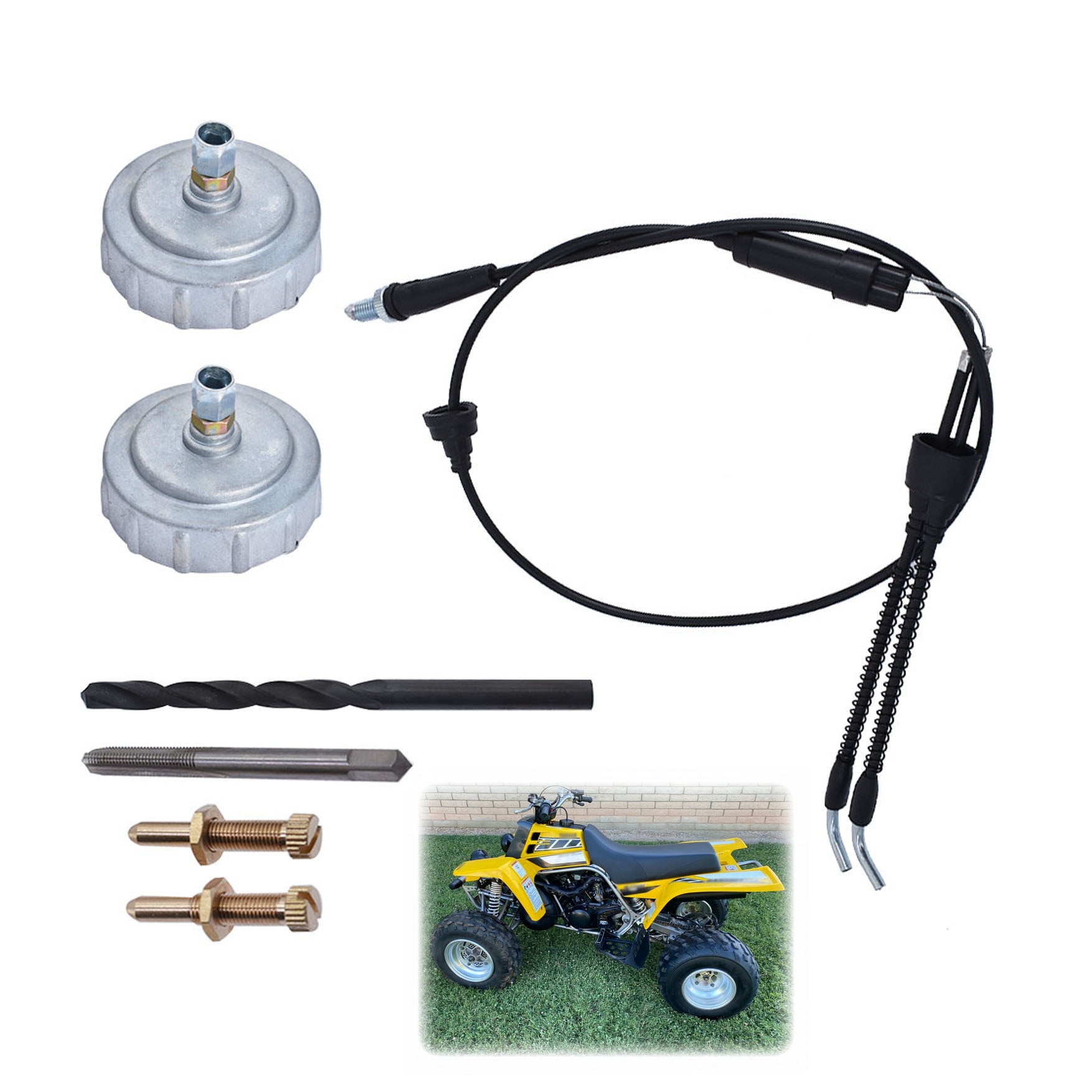 SEBLAFF Thumb Throttle Cable Caps Eliminator Idle Screws Drill and Tap