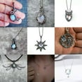 thumbnail image 6 of HOOUN Retro Style Moonstone Crescent Pendant Necklace Charm Ladies Gifts Witch Jewelry-24#Silver Lotus Flower Moonstone, 6 of 9
