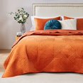 thumbnail image 2 of Barefoot Bungalow Riviera Velvet Quilt Set, 3-Piece, King, Spice, 2 of 4