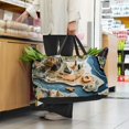 thumbnail image 6 of Map section Large Capacity Reusable Foldable Decorative Box Storage Bin Oxford Cloth Shopping Bags, 6 of 7