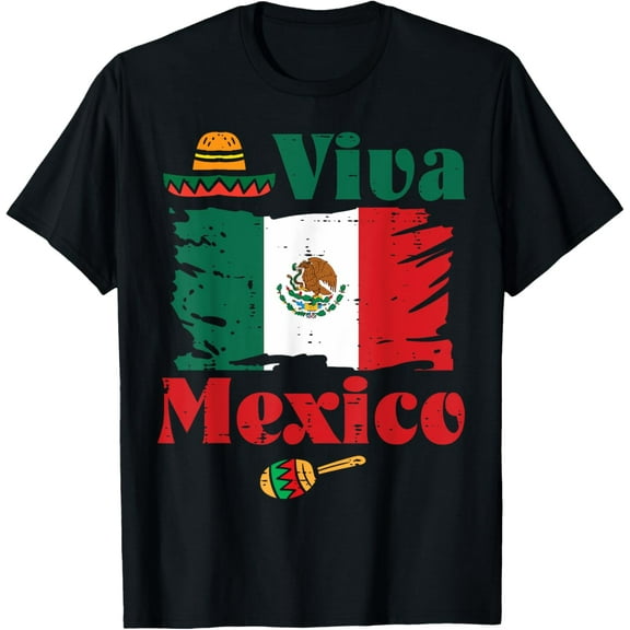 Viva Mexico Flag Mexican Independence Day Men Women Kids T-Shirt100% cotton short-sleeved shirt for both men and women