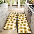 thumbnail image 4 of Kitchen Rugs Sets Of 2,White Small Sunflower Pattern Anti Fatigue Kitchen Mat Rugs Non Slip Washable,Decorative Kitchen Floor Mats for Kitchen,Sink,Laundry,17"x47"+17"x47", 4 of 5
