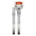 thumbnail image 3 of Clara Pucci 18K White Gold Round Cut 1.5Ct Simulated Red Diamond Engagement Ring + Matching Band - Luxury Box Included, 3 of 7