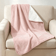 thumbnail image 3 of CREVENT Soft Plush Girls Pink and White Minky Baby Blanket, 3 of 5