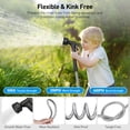 thumbnail image 5 of 75ft Metal Garden Hose, Stainless Steel Water Hose with 10 Function Nozzles, Heavy Duty Water Pipe with 3/4 inch Brass Fittings, Kink & Tangle Free, Puncture Resistant, Rust Proof for Yard (Black), 5 of 10
