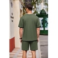 thumbnail image 3 of COOFANDY Men's Waffle Shirt and Shorts Set 2 Piece Outfits Casual Summer Tracksuits Set with Pockets, 3 of 5