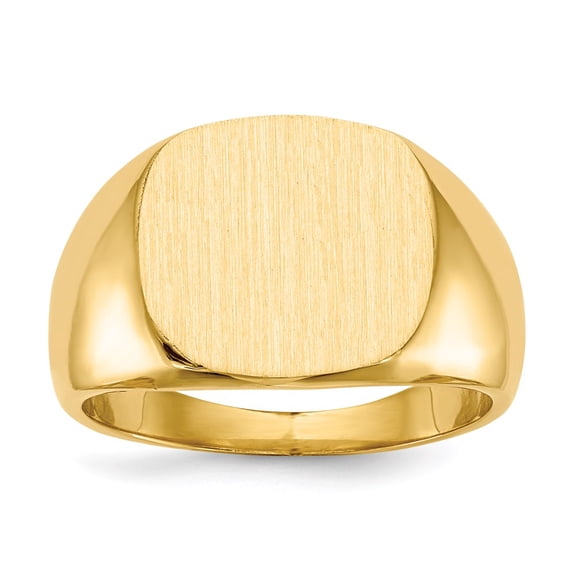 14K Yellow Gold Ring Band Signet 15.5x14.0mm Closed Back Men's