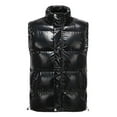 thumbnail image 2 of Homeyce Men Quilted Puffer Vest Sleeveless Zipper Vest Quilted Down Water-Resistant Windproof Jacket Stand Collar Outerwear Warm Winter Casual Jacket Outerwear for Work Travel Outdoor,Black 2XL, 2 of 4