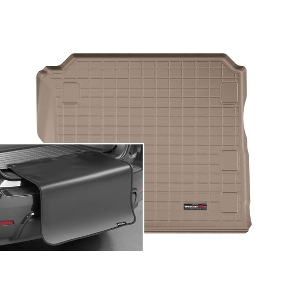 WeatherTech Cargo Trunk Liner with Bumper Protector compatible with Jeep Wrangler Unlimited 4-Door, Wrangler 4-Door - Behind 2nd Row w/ Bumper Protector, Tan