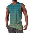 thumbnail image 2 of Yourumao Mens Workout Tank Tops Sleeveless Striped Tee Shirts Gradient Muscle T Shirts Gym Running Beach Loose Fit Tee, 2 of 5