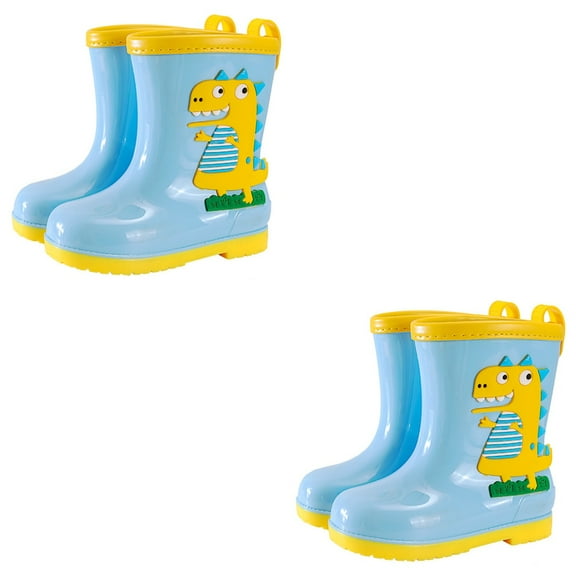 Masteelf 2 Pairs Shark Rain Boots Children's -resistant Deep Groove Boy