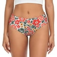 thumbnail image 1 of Balery Small Coral Red Flowers Ropa Interior de Algodón para Mujer con Dibujo – Braguitas Cómodas y Elásticas, Estilo Clásico-4X-Large, 1 of 6
