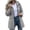 Gray-05, variant on Women's Waterproof Hooded Raincoat Long Sleeve Cinched Waist Midi Windbreaker Rain Jacket with Pockets for Outdoor