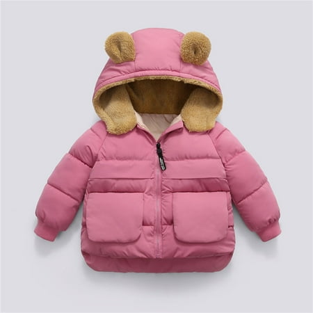 

kpoplk Baby Jackets Baby Boys Girls Winter Coats Hoods Light Puffer Jacket Outwear(Pink)