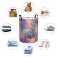 thumbnail image 4 of Sikiie Colorful Cloud White Horse Print Round Dirty Clothes Basket, Waterproof Standing Foldable Storage Basket, for Laundry Room, Bedroom, Bathroom Storage-Medium, 4 of 6
