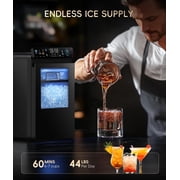 Ecozy Chillio Nugget Ice Maker with Smart App Control, Pebble Sonic Ice Machine Countertop, 44LBS Per Day Chewable Soft Pellet Ice
