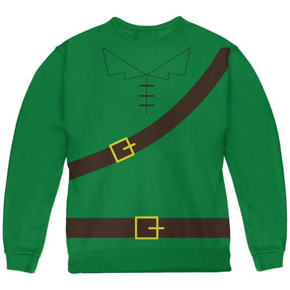 Halloween Robin Hood Costume Green Youth Sweatshirt - Youth Large