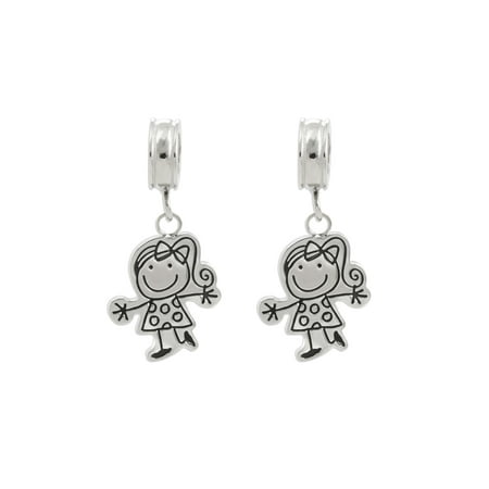 Connections from Hallmark Stainless Steel Girl Dangle Charm Set