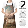 thumbnail image 4 of Kdxio Three Horses Oil Painting Apron with Pockets Adjustable Kitchen Aprons for Men Women Waterproof Aprons for Cooking,Drawing,Crafting, Baking Household Cleaning, 4 of 8