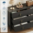 thumbnail image 4 of Dresser for Bedroom with 6 Drawers, 54 in Extra Wide Modern Chest of Drawers with Metal Handle, Dresser TV Stand, Wood Drawer Organizer for Bedroom, Living Room, Hallway, 4 of 8