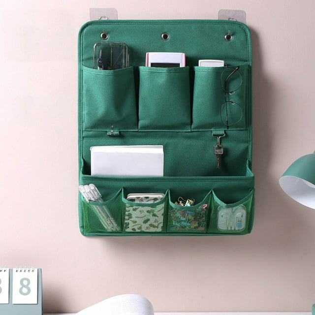 Fiudx Bolsa de Almacenamiento Colgante, Diseño Multibolsillos, Tela, Organizador de Pared, Ahorra Espacio, Ideal para Baño, Sala de Estar, Oficina, Incluye 3 Ganchos, 1 Juego de Bolsas.