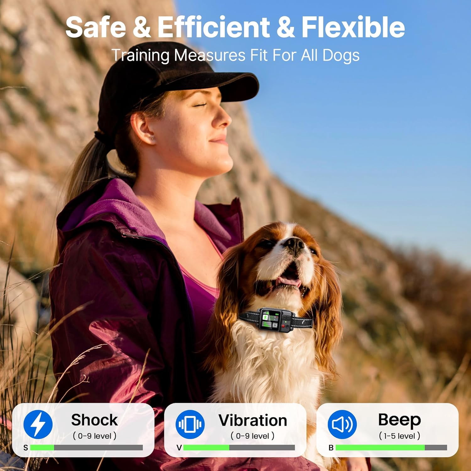 GPS Wireless Dog Fence System, Electric Electric Dog Fence Using GPS Electric Satellite Technology, with a Range of 15-2000m, IPX7 Waterproof Rechargeable Collar Receiver,Outdoor Use Only6