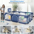 thumbnail image 3 of babyeap Baby Playpen,73 Inch Extra Large Baby Playard,Playpen for Babies and Toddlers With Basketball Hoop,Children Kids Play Fence for Indoors Outdoors,Blue, 3 of 7