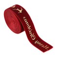 thumbnail image 2 of olkpmnmk Christmas Velvet Ribbon, Hot Stamping Printed Decorative Wired Ribbon Roll, Wired Edge Xmas Ribbon for Christmas Tree, Gift Wrapping, DIY Craft Bow Making, Wreath Garland Home Party Decor, 2 of 4