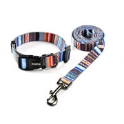Ihoming Dog Collar and Leash Set for Daily Outdoor Walking Running Training, Splicing Design for Small Boys Girls Dogs Cats Pets, S-Up to 20LBS