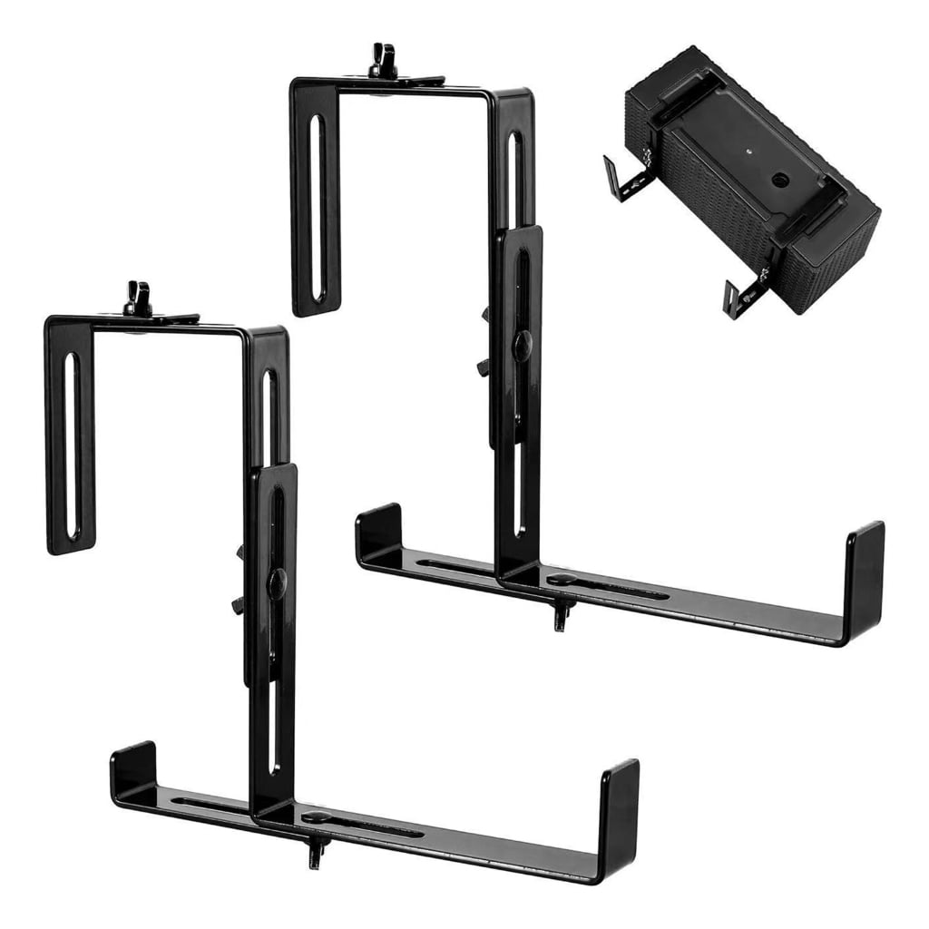 lanema 2Pcs Adjustable Window Planter Box Brackets Wall Mount Holder Outdoor Hanging