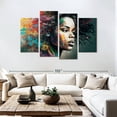 thumbnail image 3 of Elephant Stock Vibrant African Woman Wall Art - Horizontal Multi Panel Canvas - Living Room Wall Decor - People Multi Panel - Black And Yellow Decor - 84" x 54", 3 of 8