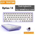 thumbnail image 2 of Tester68 Mechanical Keyboard Kits 2.4G/Bluetooth mode wireless Mechanical Keyboard 5.0 purple option 14, 2 of 8
