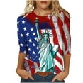 thumbnail image 2 of Gamivast Womens Clothes 4Th of July Outfits for Women,3/4 Sleeve Crew Neck T-Shirt Tunic Tops Blouses, Fashion Print Tee Shirt Independence Day Shirts Red XXXXL Cancel Membership, 2 of 4