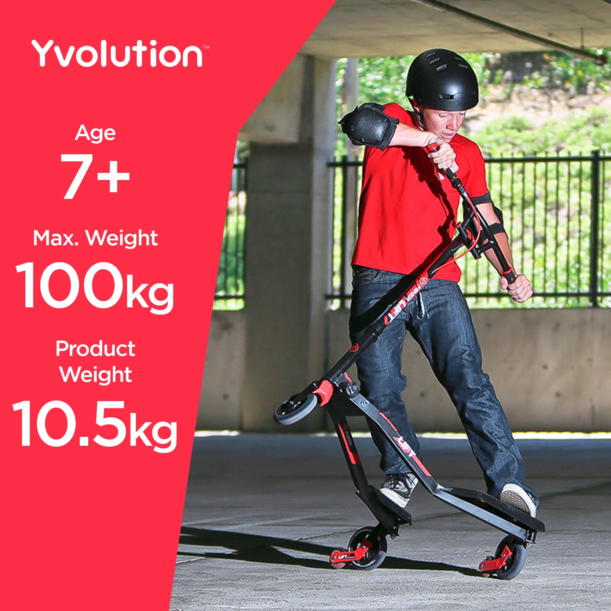 Yvolution Fliker Lift 3 Wheels Kids Drift Scooter, Wiggle Scooter