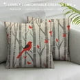thumbnail image 3 of GOSMITH  Throw Pillow Cover Birds in Birch Animal Trees Nature Wild Red White Grey Rectangular Throw Pillow Covers for Couch Sofa Home Decor, 3 of 5