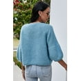 thumbnail image 3 of BeautyIn Pull Court en Tricot Violet Pull Ample Cardigan à Manches Sept Points, 3 of 3
