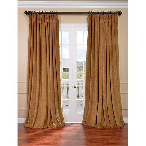 Signature Amber Gold Double Wide Velvet, Double Wide Curtains