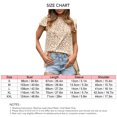 thumbnail image 5 of Mujeres floral manga corta camisa ruffle cuello redondo flor impresión mujer ruffle camisa superior para verano albaricoque S, 5 of 5