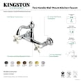 thumbnail image 7 of Kingston Brass KS3253PX Vintage Double-Handle Wall-Mount Bridge Kitchen Faucet, Antique Brass, 7 of 7