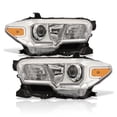 thumbnail image 3 of AJP Distributors Chrome Housing Clear Lens Amber Signal Driving Projector Headlights + LED DRL Strip Lamps Assembly Pair Set Compatible/Replacement For Toyota Tacoma 2016 2017 2018 2019 2020 2021 2022, 3 of 10